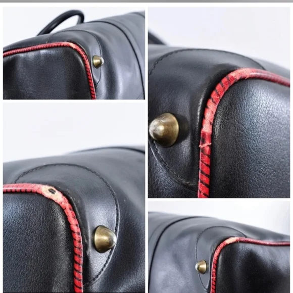 Valentino Garavani: Black Leather Boston Bag - Picture 12 of 12